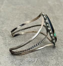 Vintage NATIVE American Zuni Turquoise ONYX Inlay Sterling Bracelet & Ring Set