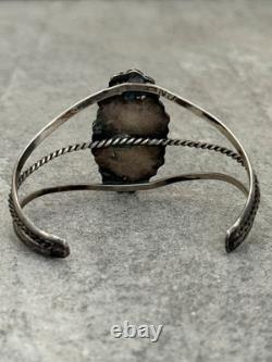 Vintage NATIVE American Zuni Turquoise ONYX Inlay Sterling Bracelet & Ring Set