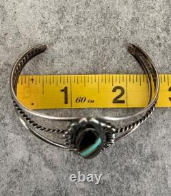 Vintage NATIVE American Zuni Turquoise ONYX Inlay Sterling Bracelet & Ring Set