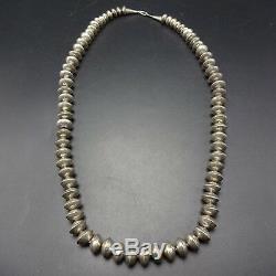 Vintage NAVAJO Hand-Stamped Sterling Silver Beads NAVAJO PEARLS NECKLACE 64.2g