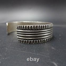 Vintage NAVAJO Hand Stamped Sterling Silver ITALIAN BRANCH CORAL Cuff BRACELET