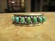 Vintage NAVAJO Sterling Silver CARICO LAKE Turquoise ROW Cuff Bracelet