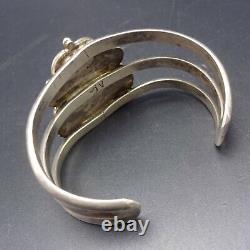 Vintage NAVAJO Sterling Silver OLD Mediterranean CORAL TURQUOISE Cuff BRACELET