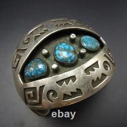 Vintage NAVAJO Sterling Silver Overlay and CANDELARIA TURQUOISE Cuff BRACELET