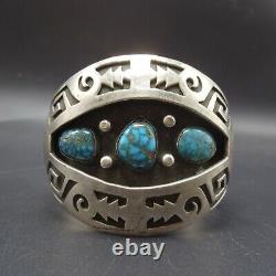 Vintage NAVAJO Sterling Silver Overlay and CANDELARIA TURQUOISE Cuff BRACELET