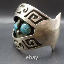 Vintage NAVAJO Sterling Silver Overlay and CANDELARIA TURQUOISE Cuff BRACELET