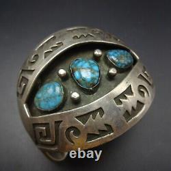 Vintage NAVAJO Sterling Silver Overlay and CANDELARIA TURQUOISE Cuff BRACELET