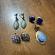 Vintage Native America Navajo Sterling Turquoise Jewelry Lot Earrings Pendant