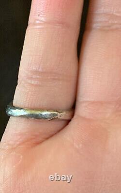 Vintage Native American 925 Ring Cast Silver Bear Paw Claw Inlay Size 5