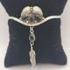 Vintage Native American A. Francisco sterling Black Onyx dangle cuff bracelet