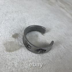 Vintage Native American Bear Paw Overlay Hopi Bracelet Cuff