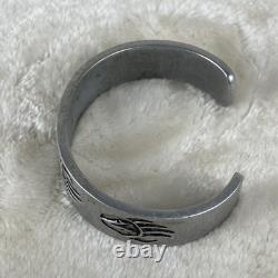 Vintage Native American Bear Paw Overlay Hopi Bracelet Cuff