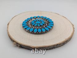 Vintage Native American Cluster Turquoise Manta Pin Pendant Handmade Jewelry