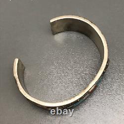 Vintage Native American Cuff Bracelet. Sterling Silver. Zuni Jewelry