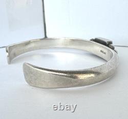 Vintage Native American Gaspeite Sterling Silver Cuff Bracelet 6-1/4 27g #262