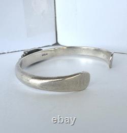 Vintage Native American Gaspeite Sterling Silver Cuff Bracelet 6-1/4 27g #262