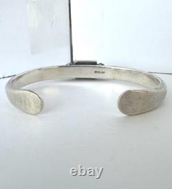 Vintage Native American Gaspeite Sterling Silver Cuff Bracelet 6-1/4 27g #262