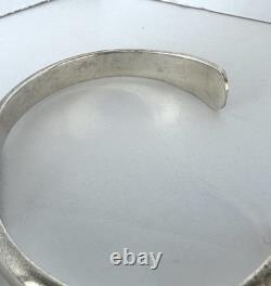 Vintage Native American Gaspeite Sterling Silver Cuff Bracelet 6-1/4 27g #262