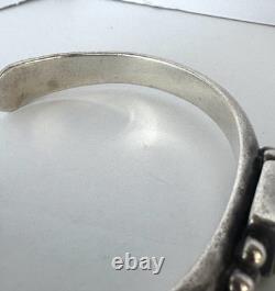 Vintage Native American Gaspeite Sterling Silver Cuff Bracelet 6-1/4 27g #262