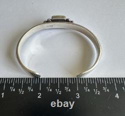 Vintage Native American Gaspeite Sterling Silver Cuff Bracelet 6-1/4 27g #262