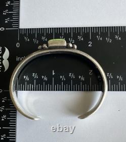 Vintage Native American Gaspeite Sterling Silver Cuff Bracelet 6-1/4 27g #262