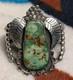 Vintage Native American Green Turquoise Sterling Silver Cuff 90g Total Weight