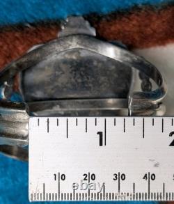 Vintage Native American Green Turquoise Sterling Silver Cuff 90g Total Weight