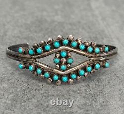 Vintage Native American HRG Zuni Snake eye Turquoise Sterling silver Bracelet