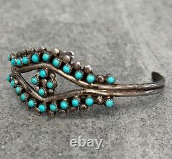 Vintage Native American HRG Zuni Snake eye Turquoise Sterling silver Bracelet