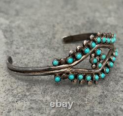 Vintage Native American HRG Zuni Snake eye Turquoise Sterling silver Bracelet