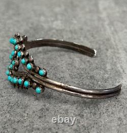 Vintage Native American HRG Zuni Snake eye Turquoise Sterling silver Bracelet