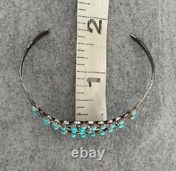 Vintage Native American HRG Zuni Snake eye Turquoise Sterling silver Bracelet