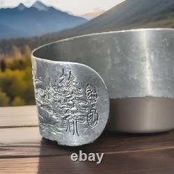Vintage Native American Hand Carved Silver Bracelet, Symbolic Imaginary