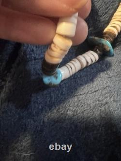 Vintage Native American Heishi Shell and Turquoise Necklace