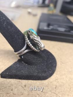 Vintage Native American Hopi Johnny Blue Jay Silver Turquoise Horse Head Pendant