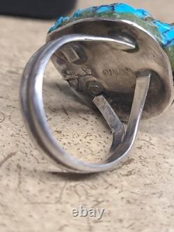 Vintage Native American Hopi Johnny Blue Jay Silver Turquoise Horse Head Pendant