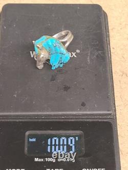 Vintage Native American Hopi Johnny Blue Jay Silver Turquoise Horse Head Pendant