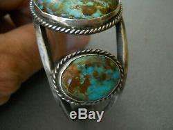 Vintage Native American Indian Turquoise Sterling Silver Cuff Bracelet