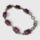 Vintage Native American Jewelry 925 Silver Purple Spiny Oyster Link Bracelet