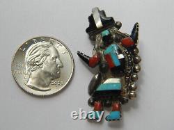 Vintage Native American Jewelry 925 Silver Zuni Rainbow Dancer Pin or Pendant