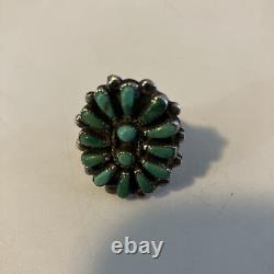 Vintage Native American Jewelry Ring Navajo Silver Turquoise Size 7
