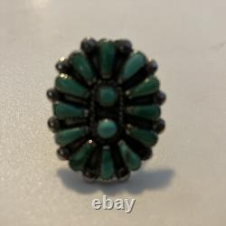Vintage Native American Jewelry Ring Navajo Silver Turquoise Size 7