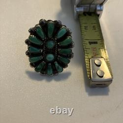 Vintage Native American Jewelry Ring Navajo Silver Turquoise Size 7