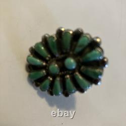 Vintage Native American Jewelry Ring Navajo Silver Turquoise Size 7