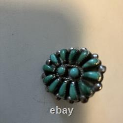 Vintage Native American Jewelry Ring Navajo Silver Turquoise Size 7