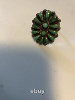 Vintage Native American Jewelry Ring Navajo Silver Turquoise Size 7