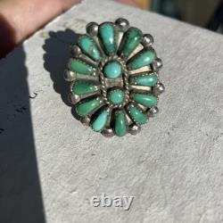 Vintage Native American Jewelry Ring Navajo Silver Turquoise Size 7