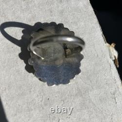 Vintage Native American Jewelry Ring Navajo Silver Turquoise Size 7