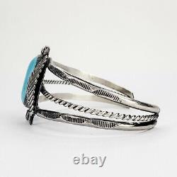 Vintage Native American Jewelry Sterling Silver 925 Turquoise Cuff Bracelet