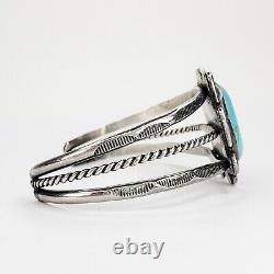 Vintage Native American Jewelry Sterling Silver 925 Turquoise Cuff Bracelet